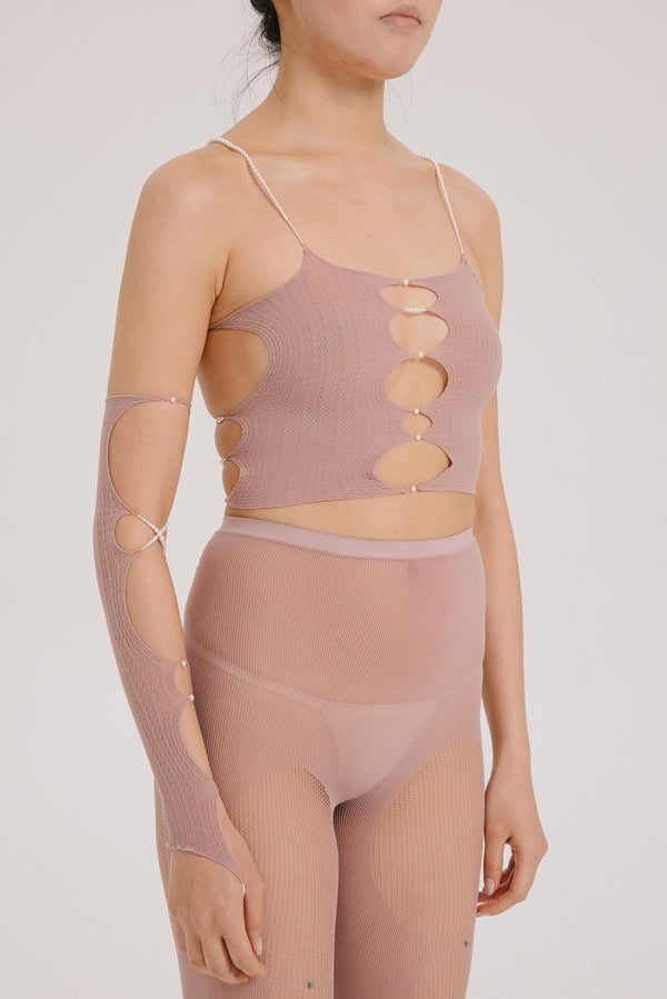 RUI Single Cross Pearl Sleeve RUIFW21SF04TR Light Pink Tea rose